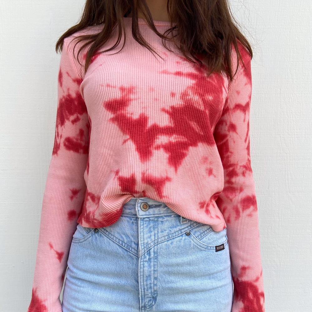 Topshop Tie Dye Waffle Top